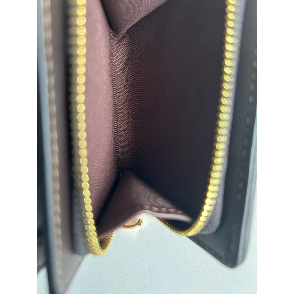 Coach Snap Wallet‎ Brown Signature Chenille CCQ32 Excellent